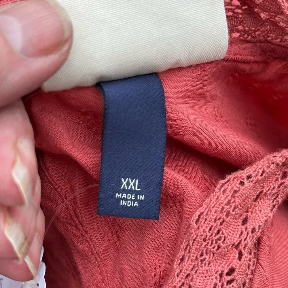 Women's Red Lace Detail Top - Picture 10 of 16